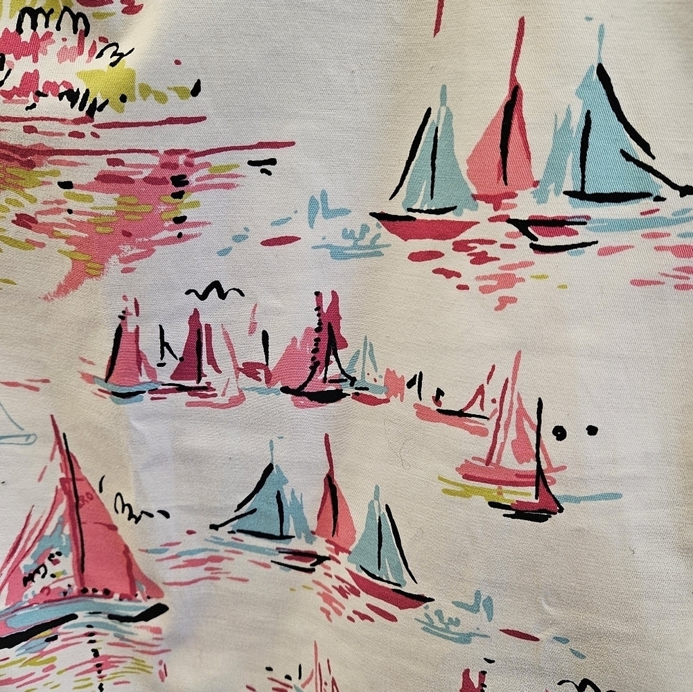 Talbots Petites Sailboats Cotton Casual Career Skirt - Picture 3 of 6